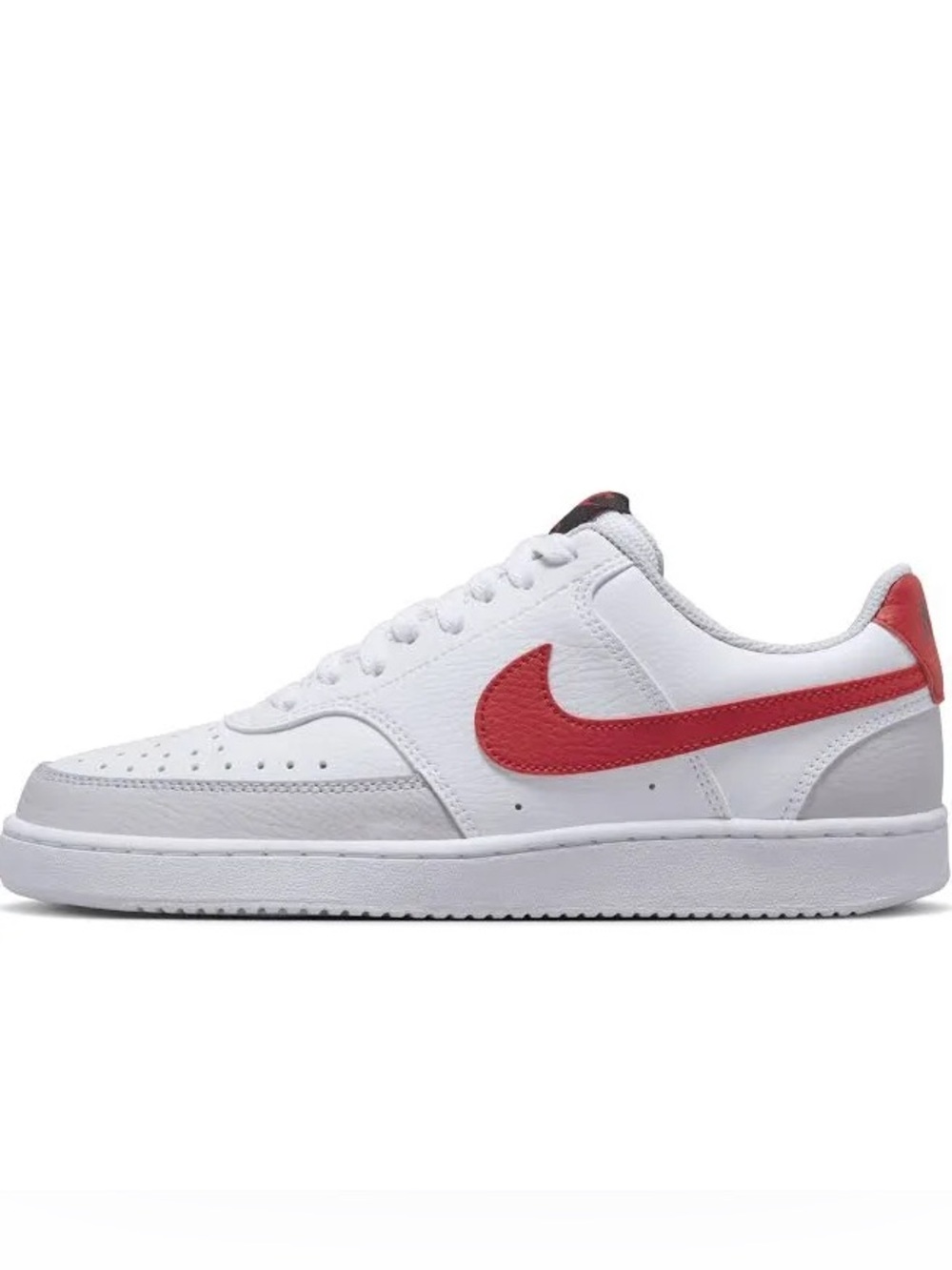 Nike Women’s Court Vision Lo White/University Red-Grey Fog Size 6.5